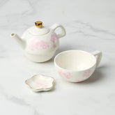 Spring Pansies Tea For One with Tea Bag Holder